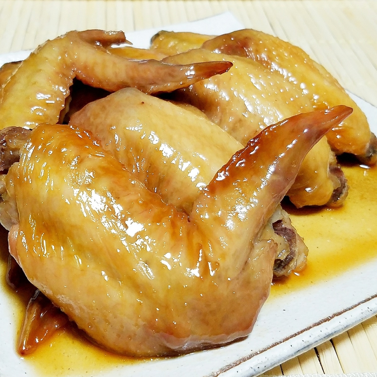 カロリーカット ふっくらツヤツヤ手羽先の甘辛煮 レシピ 作り方 By チヅ 楽天レシピ